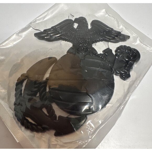 Black Metal US Marine Corps USMC Eagle Globe Anchor Car Emblem Badge Sticker - Picture 3 of 7